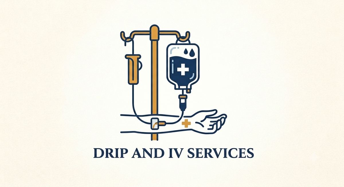 Drip and IV therapy services illustration